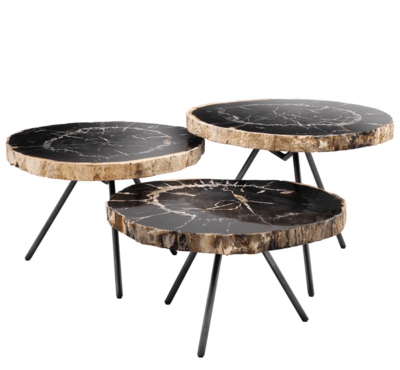Комплект кофейных столиков Eichholtz Coffee Table De Soto set of 3 black