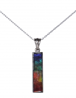 Подвеска из аммолитового аммонита в белом золоте