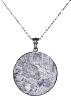 Подвеска из метеорита Сеймчан в белом золоте