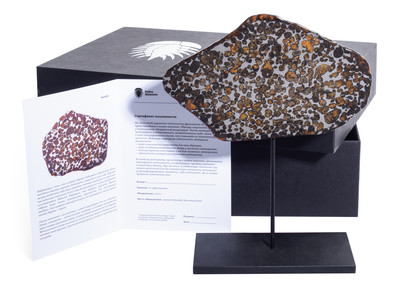 Метеорит Sericho (палласит) 191 гр на подставке